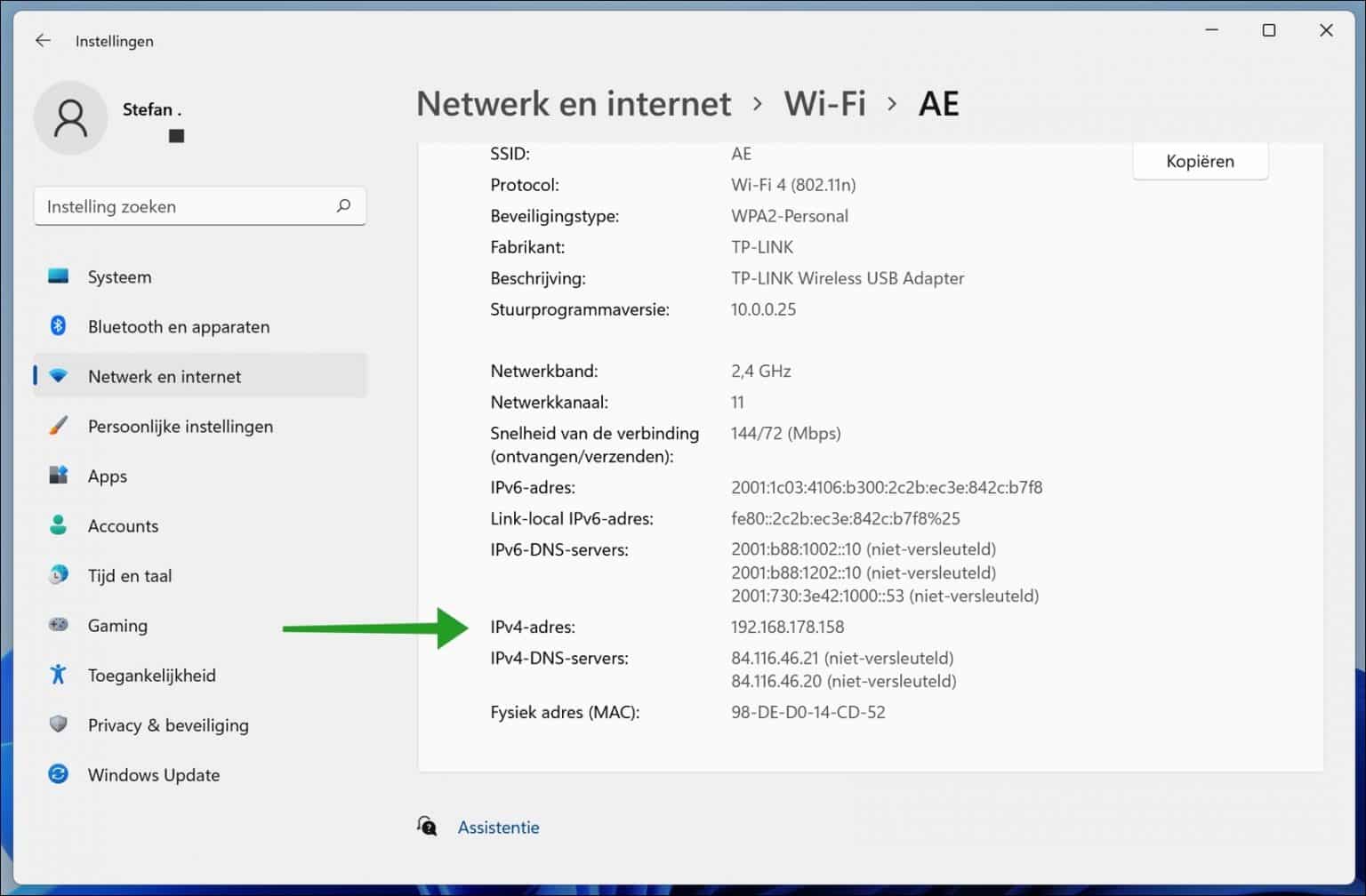 Wifi Ip Windows