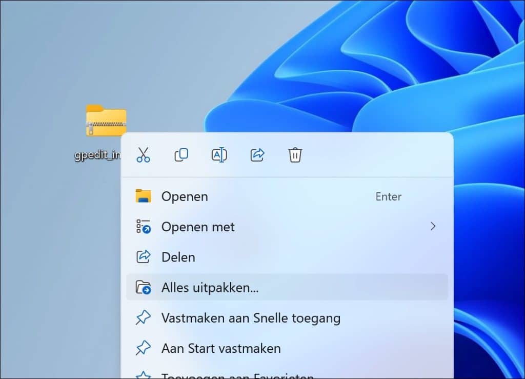 Gpedit uitpakken