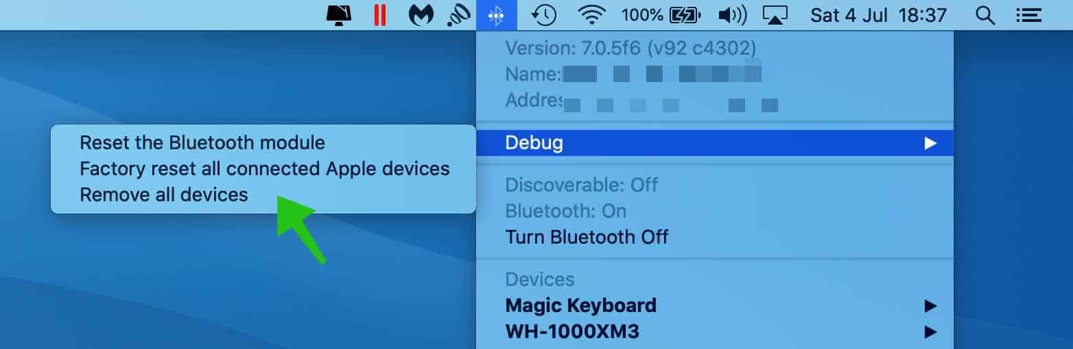 Как сбросить bluetooth на mac os