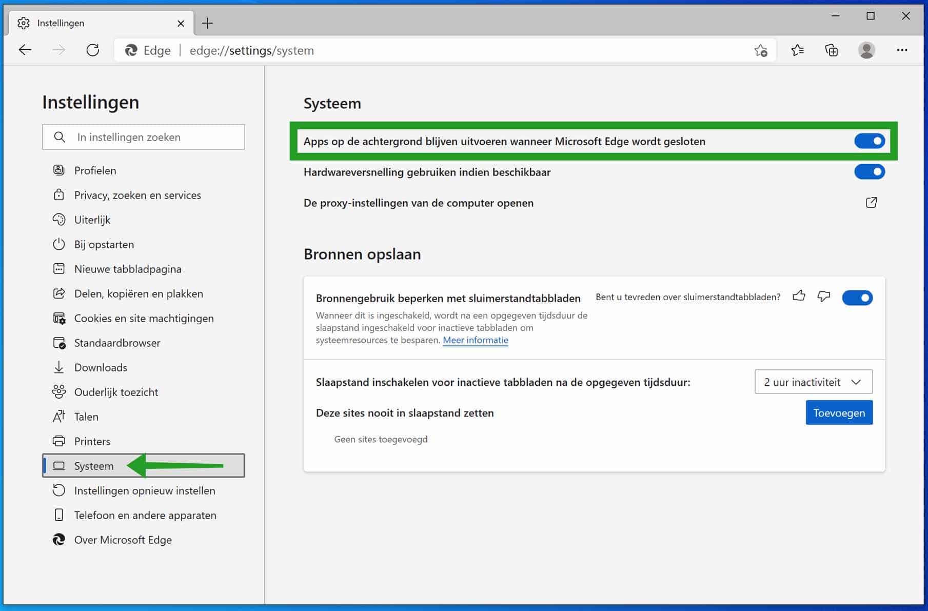 bonen blaas gat deur Microsoft Edge achtergrondprocessen uitschakelen - PC Tips