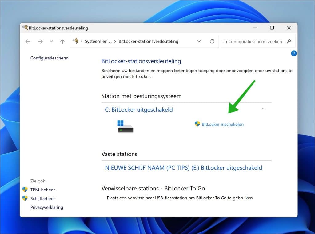 Bitlocker inschakelen