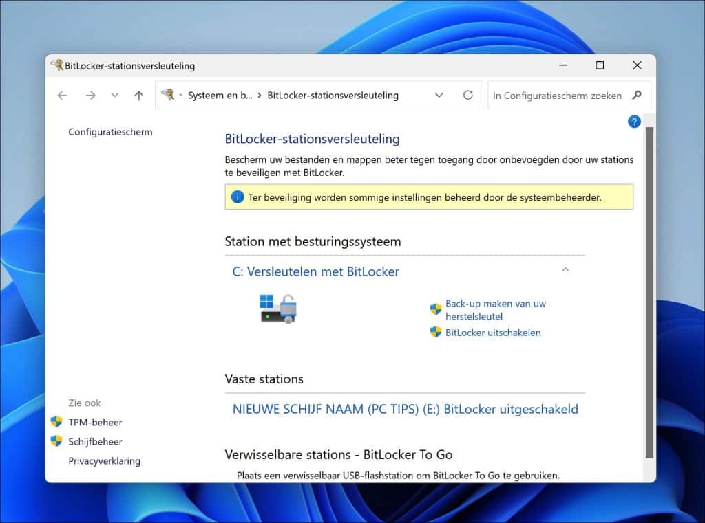 Bitlocker uitschakelen