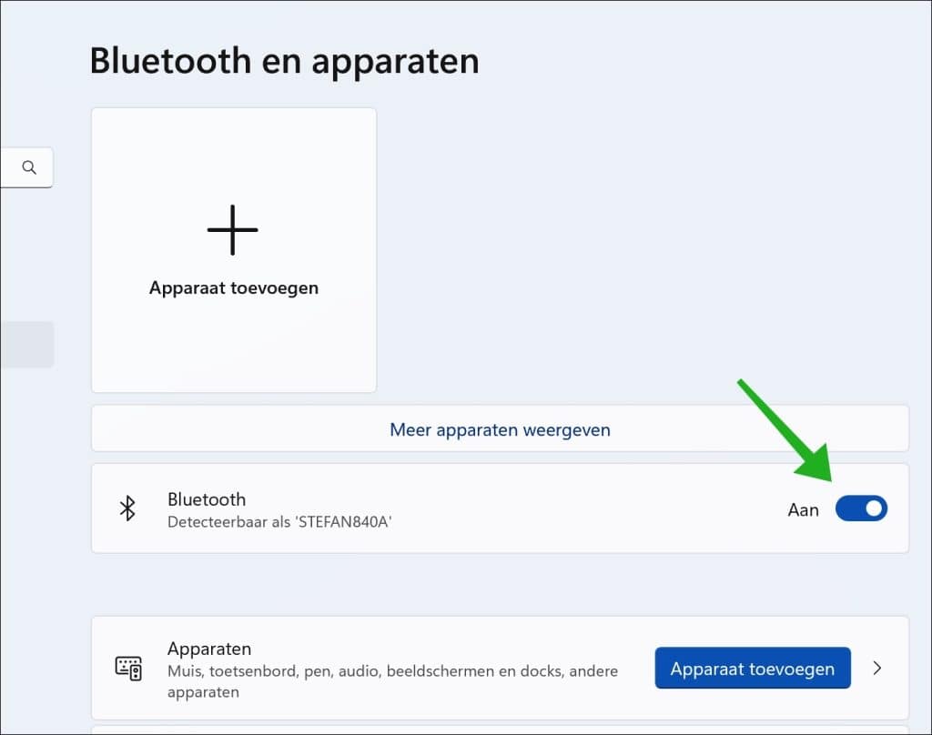 bluetooth inschakelen