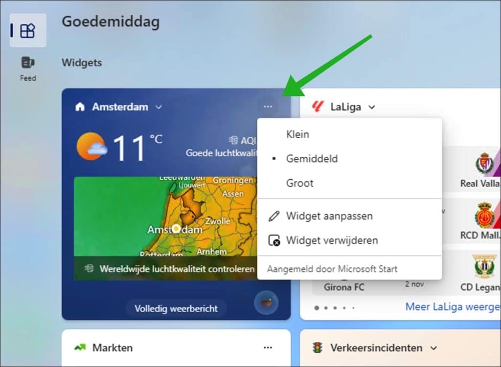 Widget aanpassen