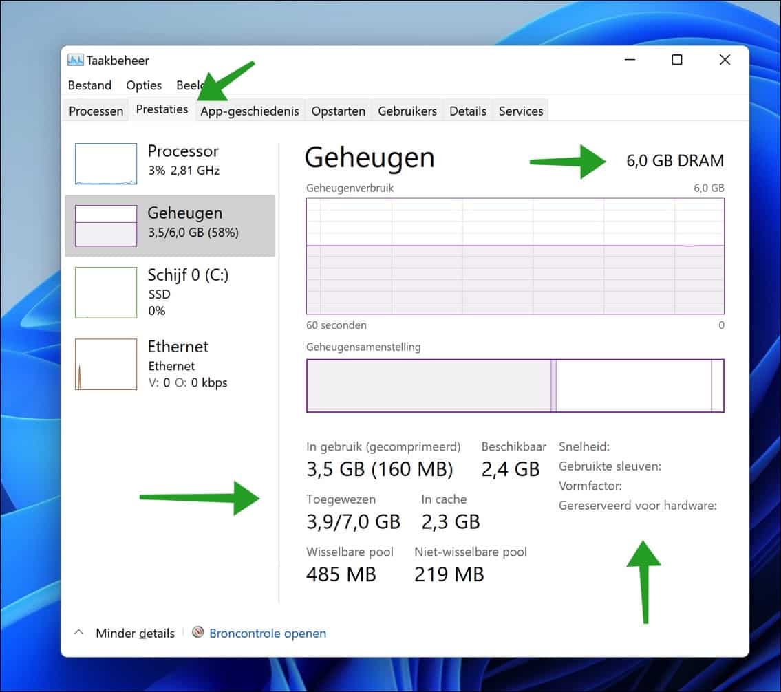 Welke Type Ram Geheugen Zit Er In Mijn Windows Computer 0343