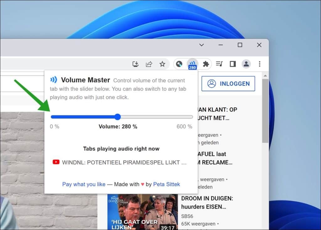 Geluid Volume In Google Chrome Verhogen Boven 100