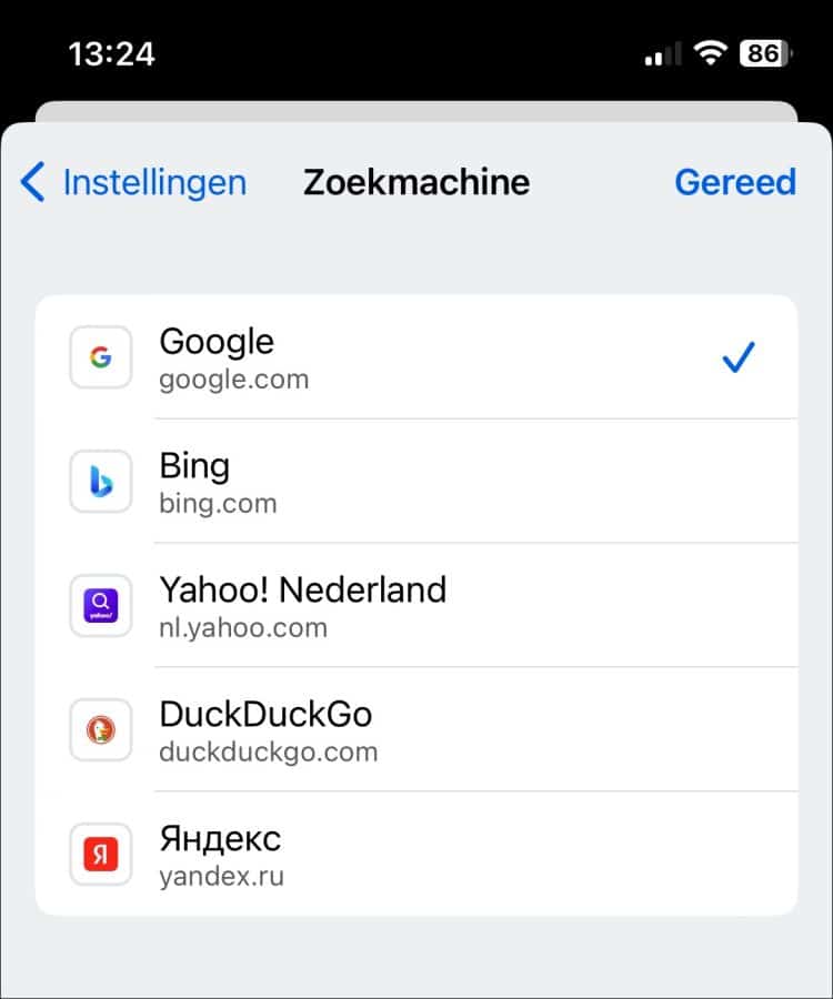 Zoekmachine aanpassen in Chrome op iPhone