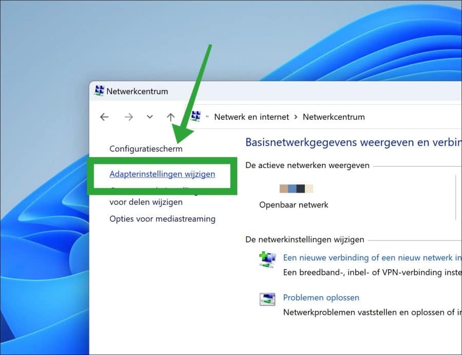 Adapterinstellingen wijzigen