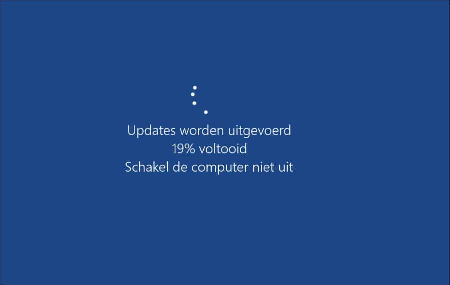 Updates worden geinstalleerd