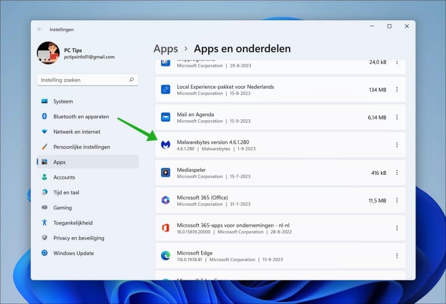 Programma verbergen in Startmenu of Geinstalleerde apps