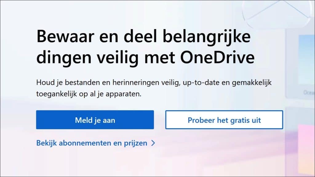 aanmelden onedrive website