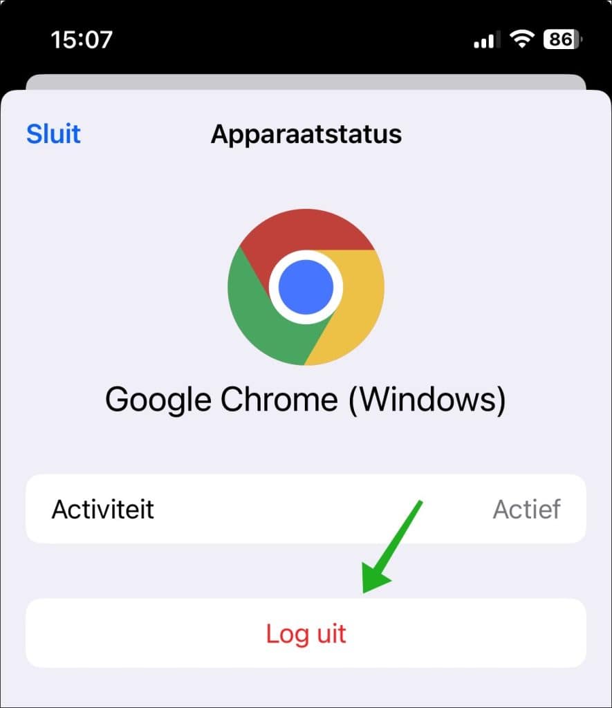 Whatsapp apparaat uitloggen