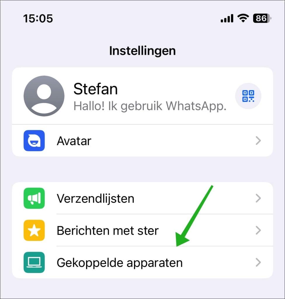 Whatsapp gekoppelde apparaten