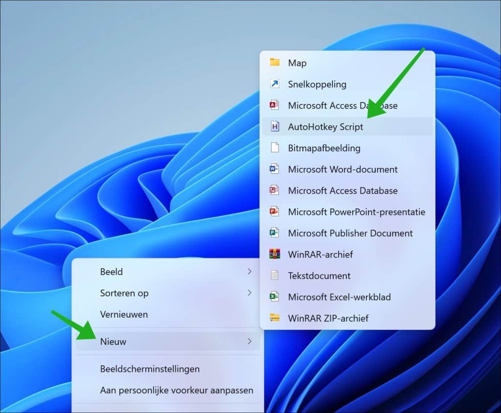 nieuw autohotkey script