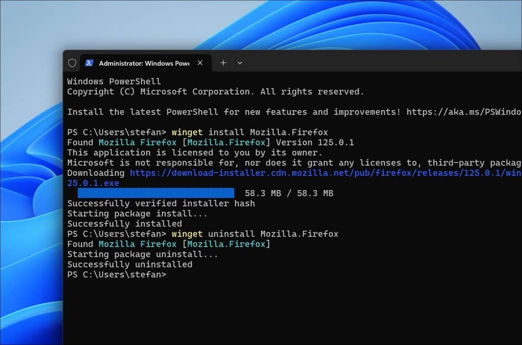 Internetbrowser verwijderen via winget