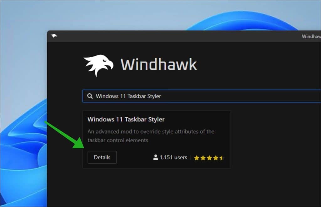 Windows 11 taskbar styler in Windhawk