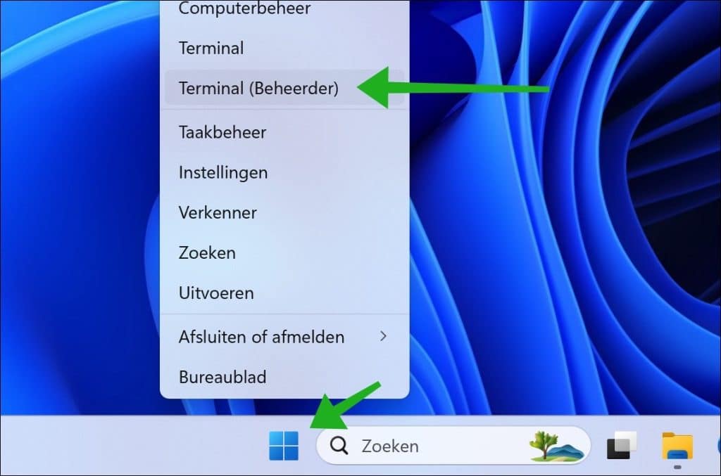 Windows terminal openen