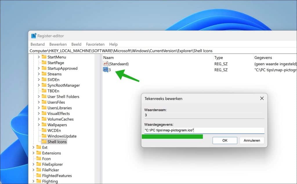 Map pictogram wijzigen in Windows 11 & 10
