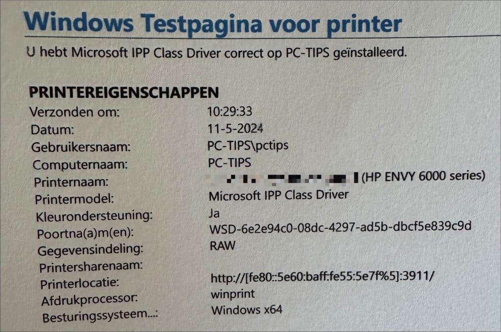 Windows testpagina