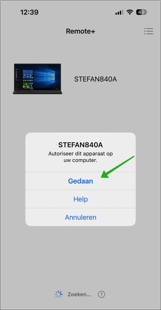 iPhone app verbinding maken met computer