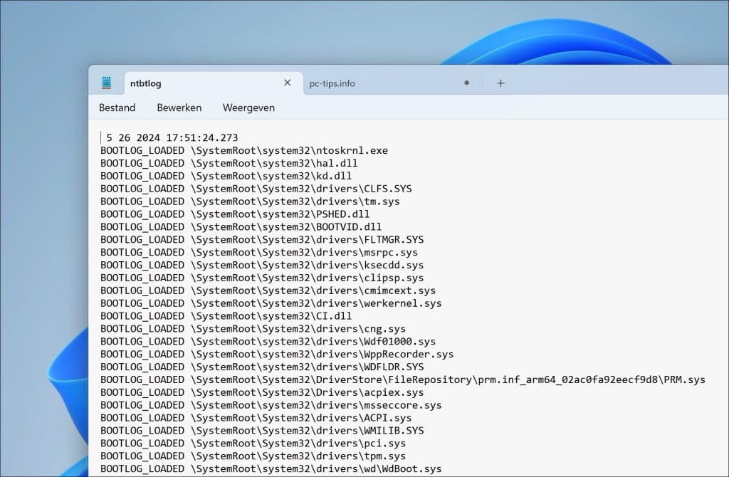 ntbtlog bestand inhoud