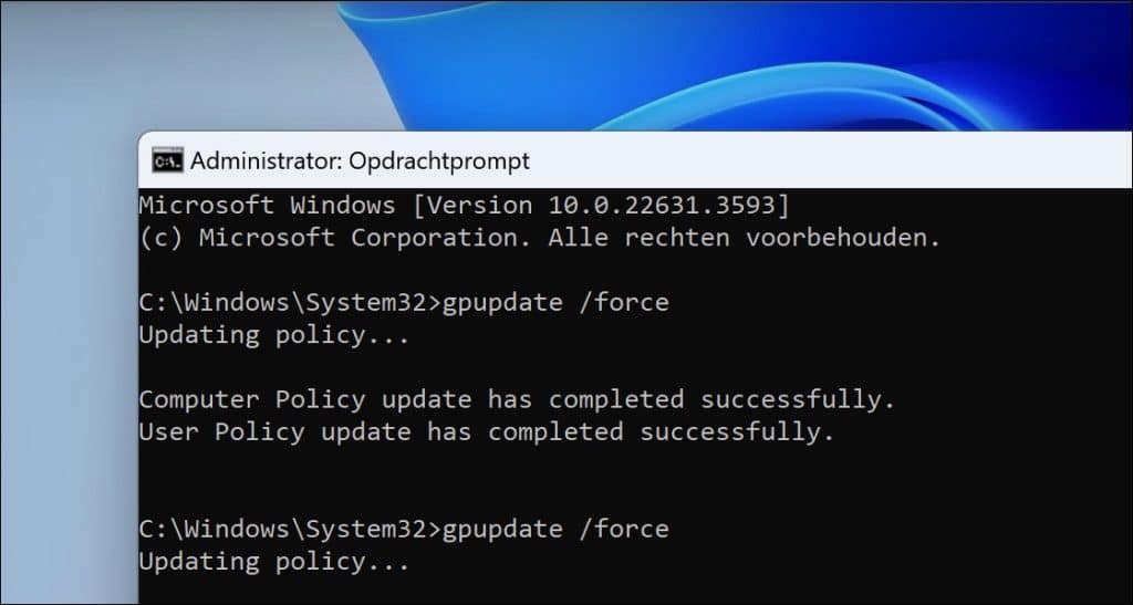 gpupdate force