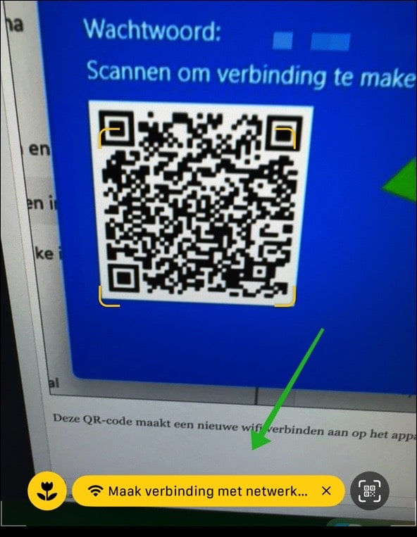 wifi netwerkverbinden via QR-code