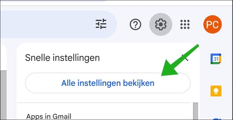 Alle instellingen bekijken