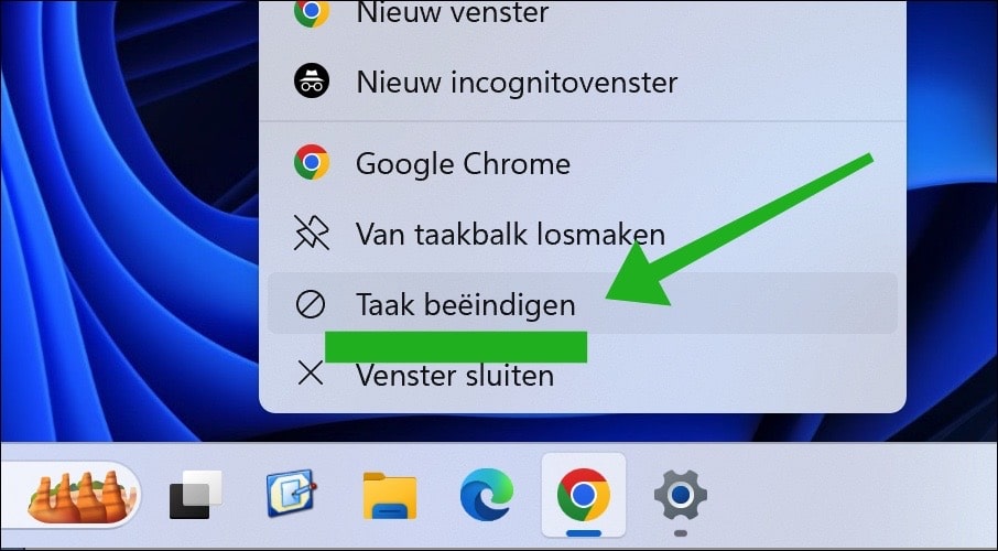 Taak beëindigen toevoegen aan de taakbalk in Windows 11