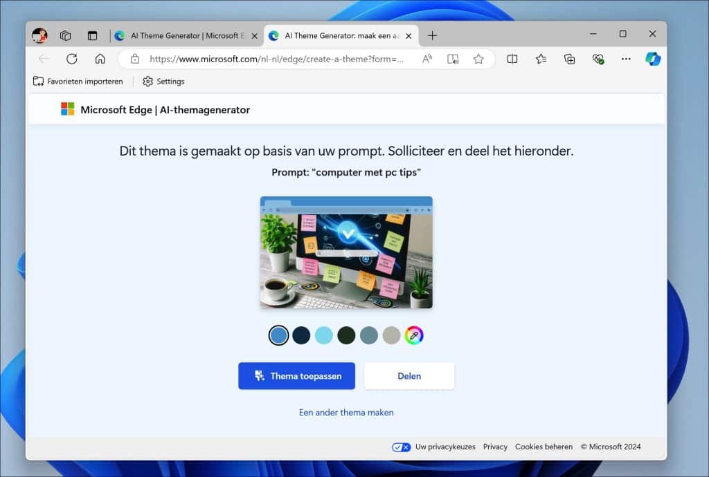 AI thema Microsoft Edge browser