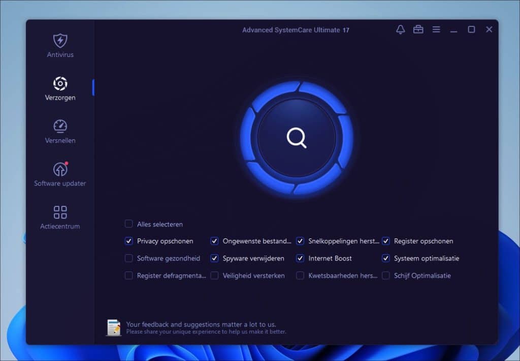Advanced SystemCare Ultimate 17 computer opschonen
