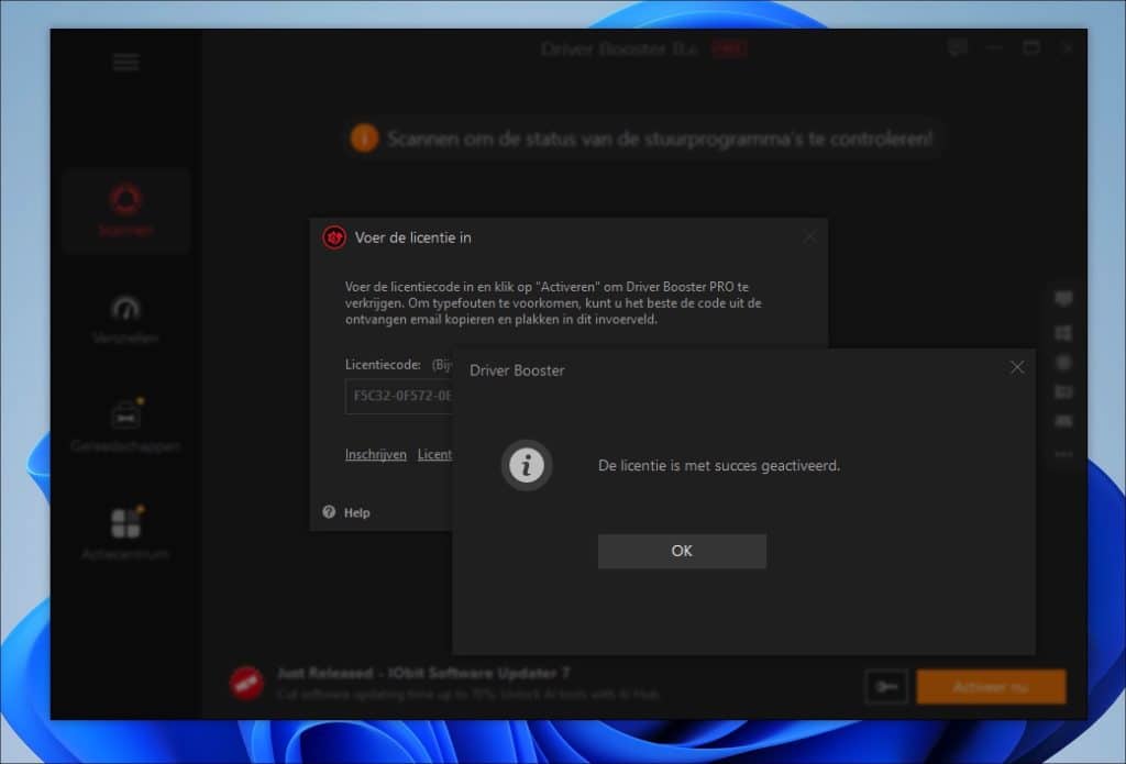 iOBit Driver Booster 11 gratis licentiecode