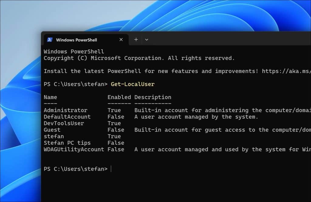 Get-Localuser