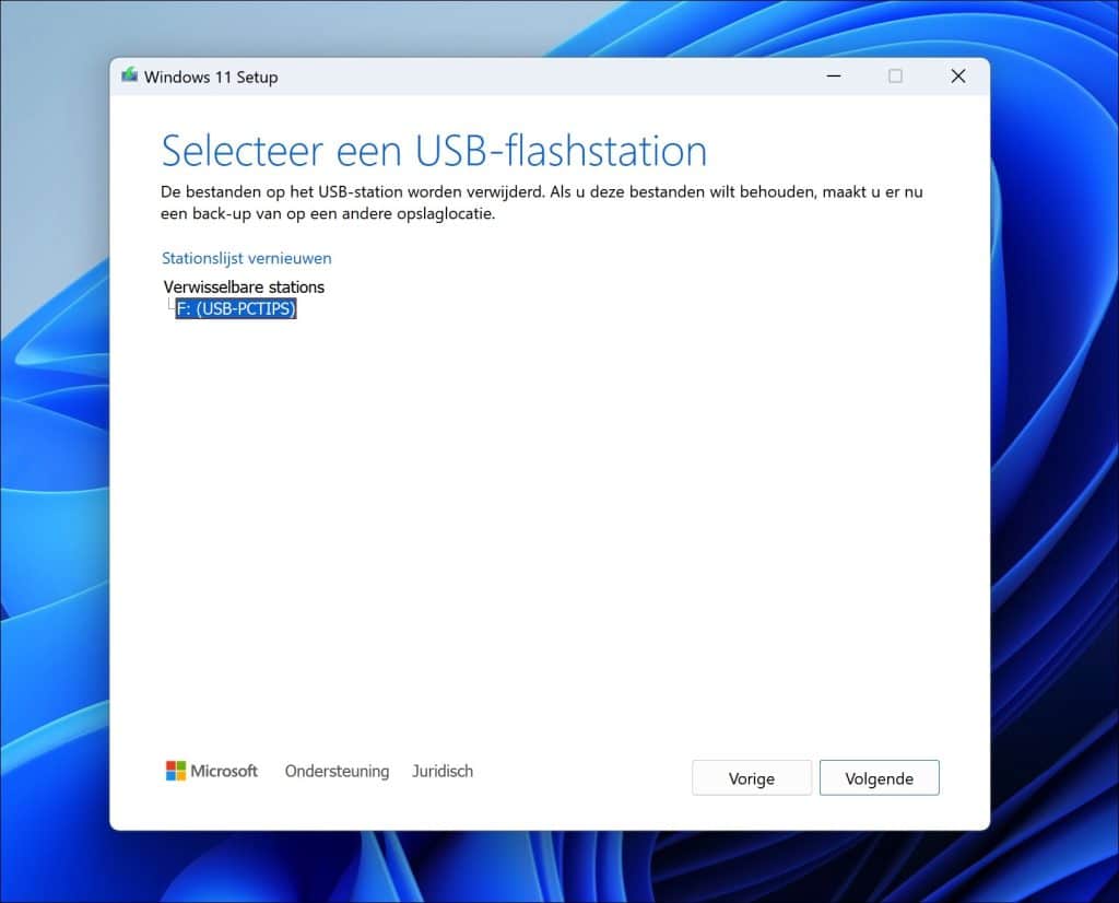 Maak de Windows 11 USB-Opstartschijf