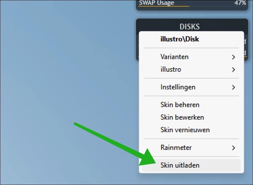 Skin uitladen van standaard widgets