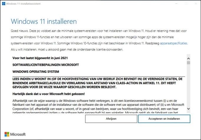 Windows 11 installatieassistent