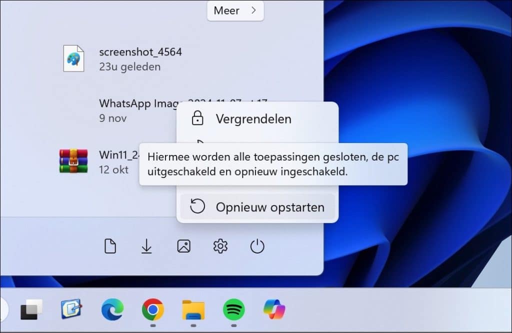 Computer opnieuw opstarten