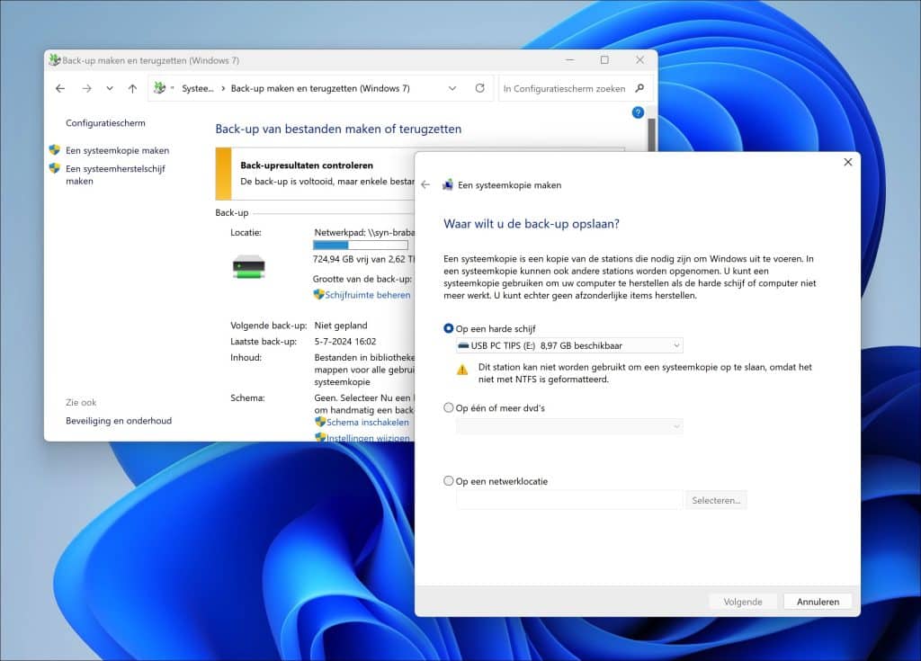 Systeemkopie maken