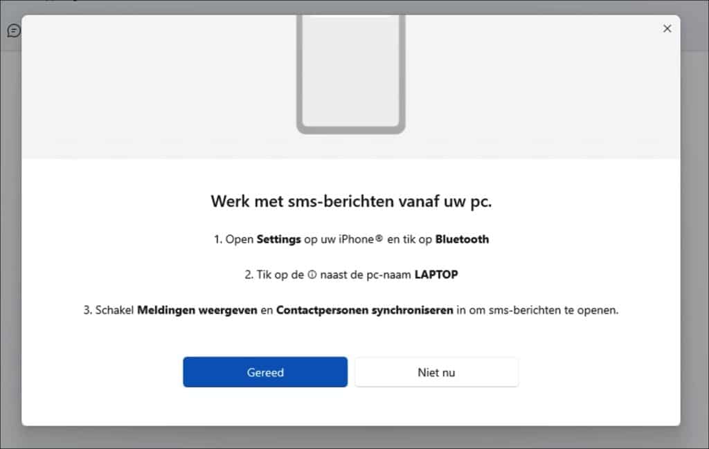 Meldingen toestaan met telefoonkoppeling app