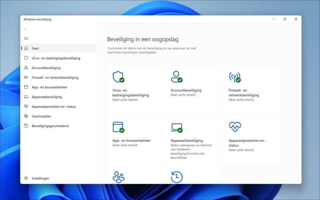 Windows beveiliging status