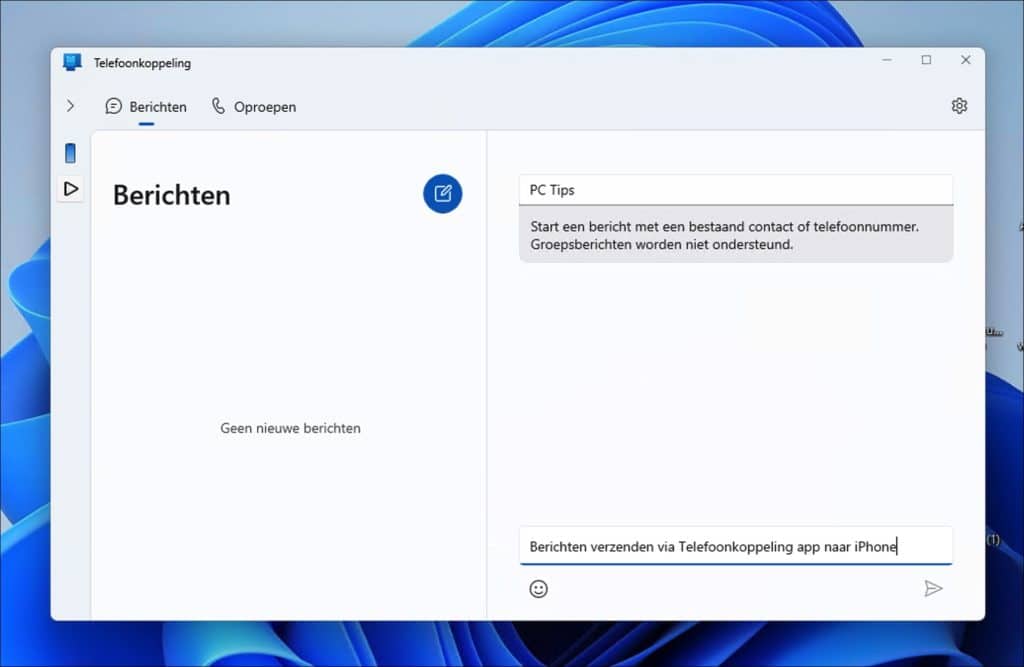 imessage berichten versturen via windows 11 computer