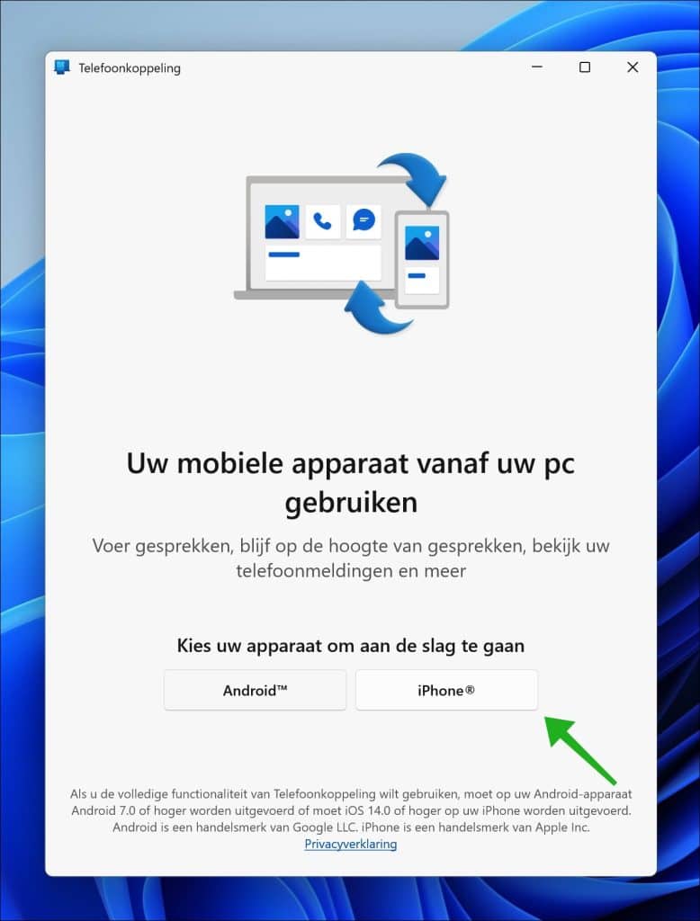 telefoonkoppeling iphone