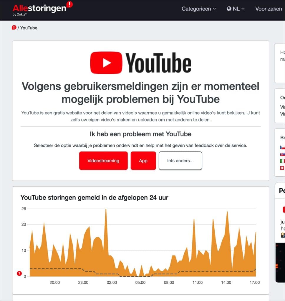 youtube storing melden