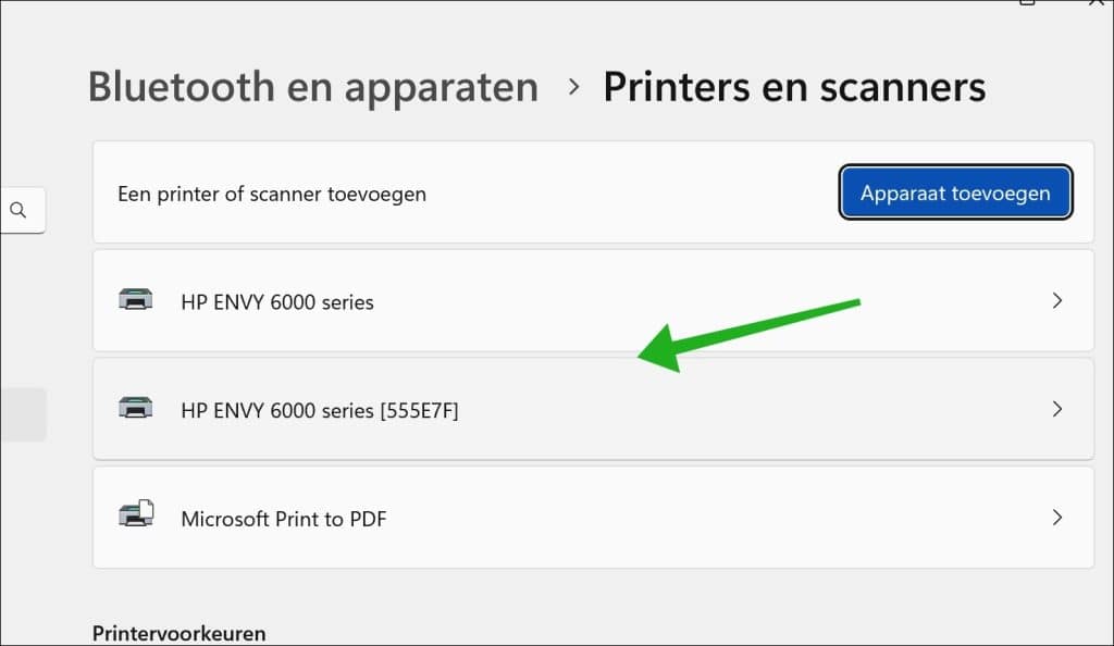 Printer selecteren