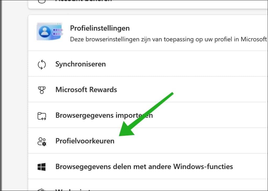 Profielvoorkeuren