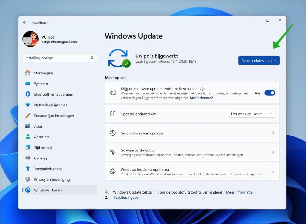 Windows updates hervatten