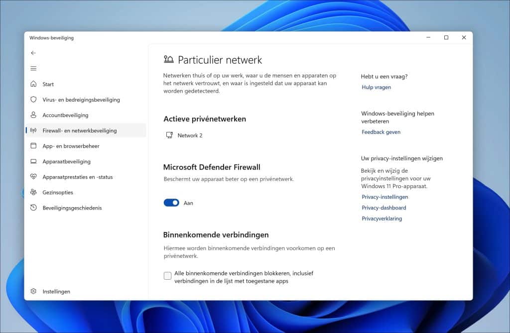 Firewall inschakelen